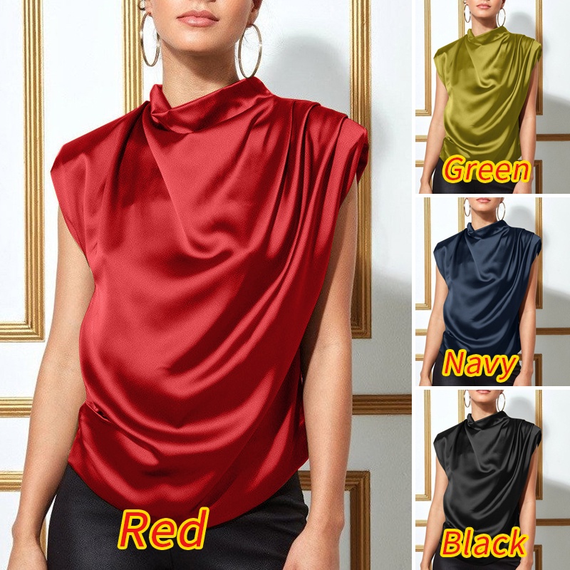 Áo nữ Zanzea cổ lọ sát nách màu trơn thời trang