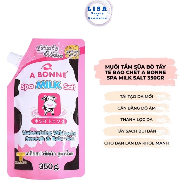 Sữa Tắm Muối Bò A Bonne Spa Milk Salt 350gr, Giúp Làm Sạch Cơ Thế Và TẩyTế Bào Chết