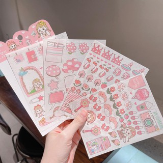 Hình Dán Bé Gái Màu Sắc
