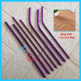 [Ảnh thật] HCM - Ống hút inox tím quyến rũ sang trọng nhiều kích thước chọn