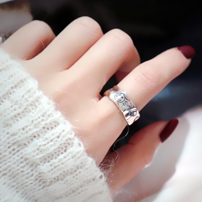 Nhẫn HợP Kim DạNg Hở HìNh MặT CườI ThờI Trang