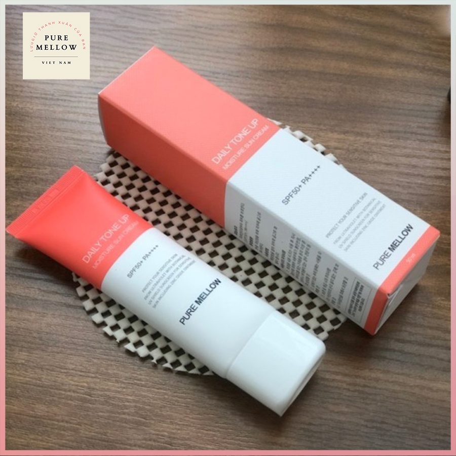 Kem Chống Nắng Hàn Quốc Bật Tone Trắng Hồng PureMellow Không Gây Nhờn Bết Dính Phù Hợp Mọi Loại Da Dung Tích 50ML | BigBuy360 - bigbuy360.vn
