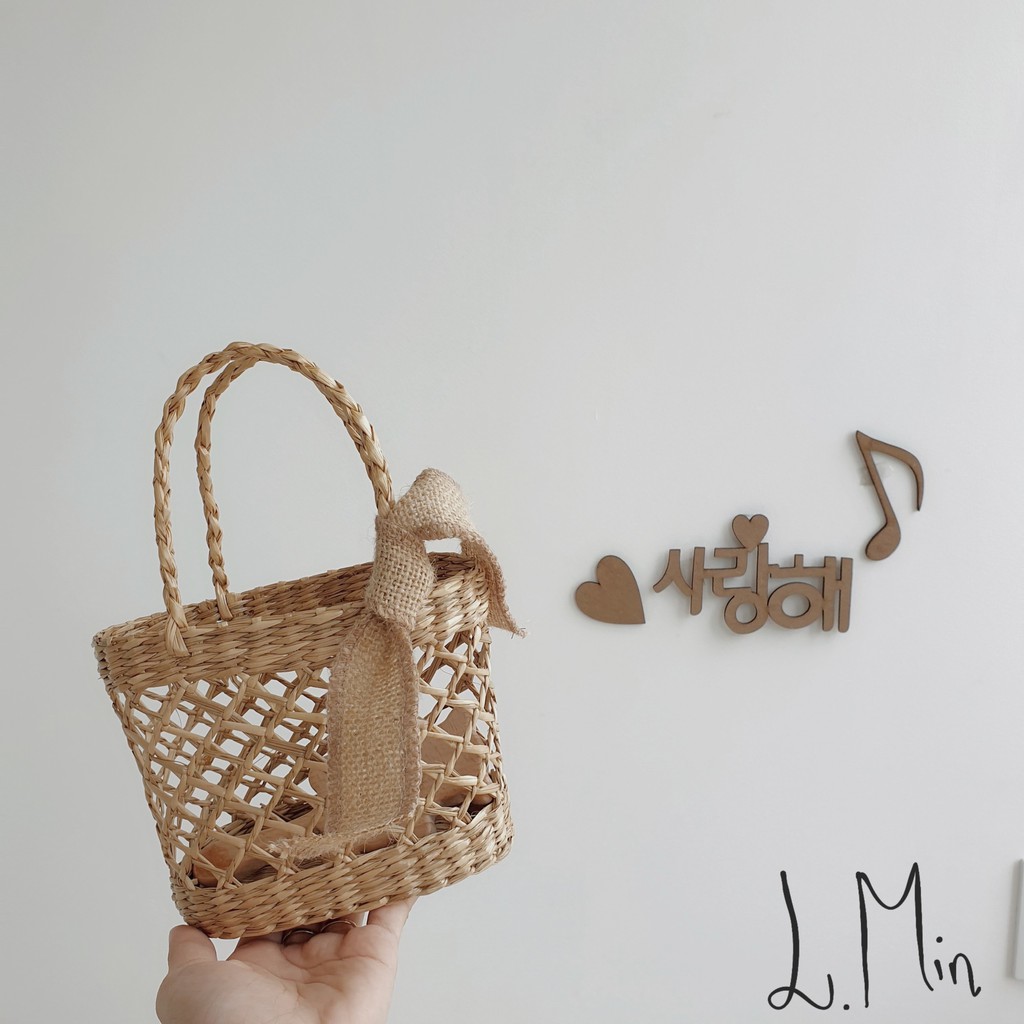 GIỎ MÂY MINI ĐAN TÊN CHO BÉ BY L.MIN
