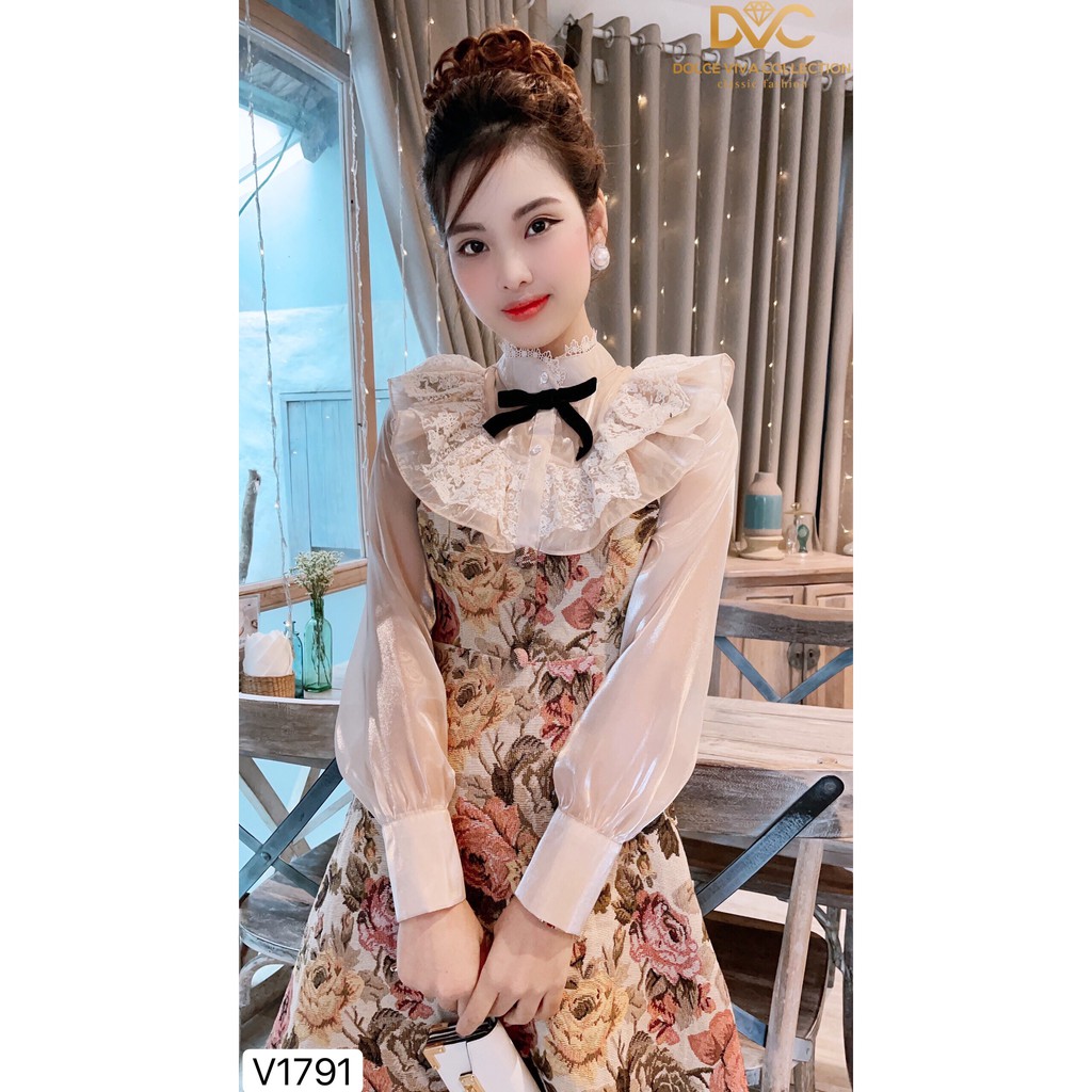 [Mã WASTGO hoàn 10% xu đơn 99k] Váy hoa tiểu thư V1791 - Đẹp Shop DVC (Kèm ảnh thật trải sàn do shop tự chụp) | BigBuy360 - bigbuy360.vn