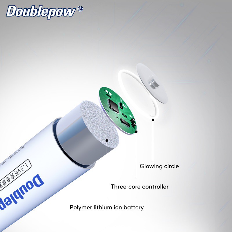 Bộ Pin Sạc Lithium AA Doublepow 2400mAh 1.5V