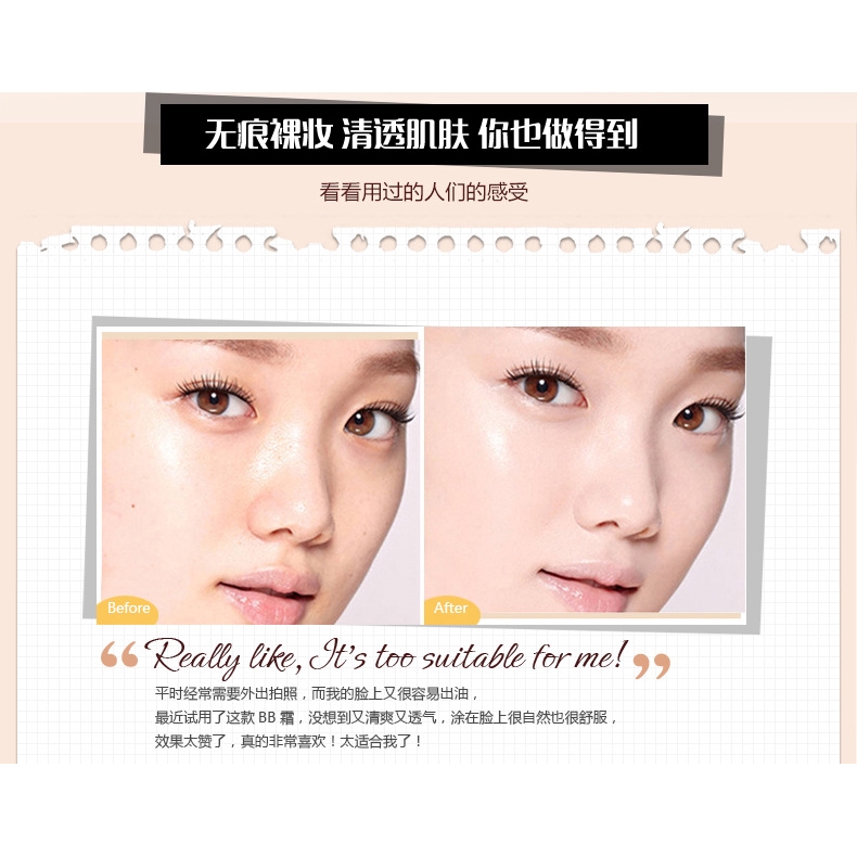 Kem BB / CC che khuyết điểm dưỡng ẩm trang điểm nude tự nhiên chất lượng cao