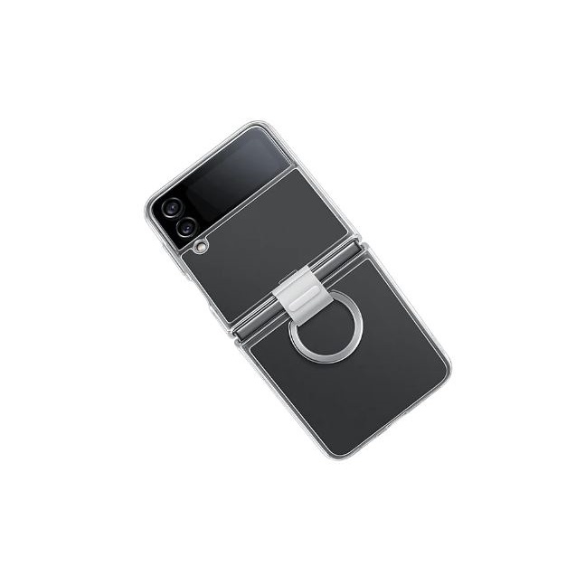 Ốp lưng Samsung Galaxy Z Flip 4 - Flip 3 Clear Cover With Ring Transparency Trong Suốt - Hàng chính hãng