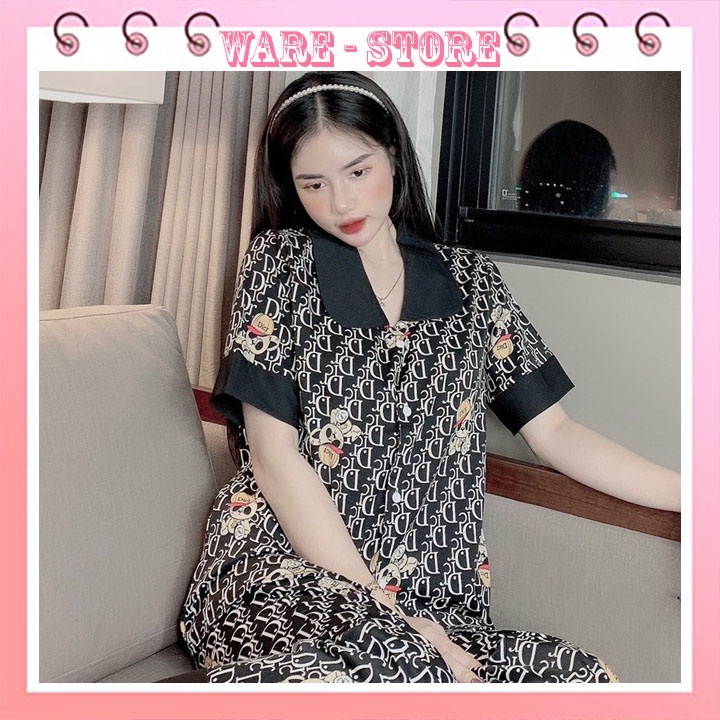 Đồ Bộ Pijama Nữ Lụa, Bộ Mặc Nhà, Quần áo Ngủ Thời Trang thông thái Vải Kate cao cấp Mềm Mịn VA03