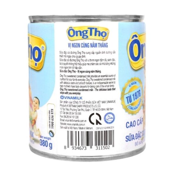 SỮA ĐẶC CÓ ĐƯỜNG ÔNG THỌ CHỮ XANH - HỘP THIẾC 380GR