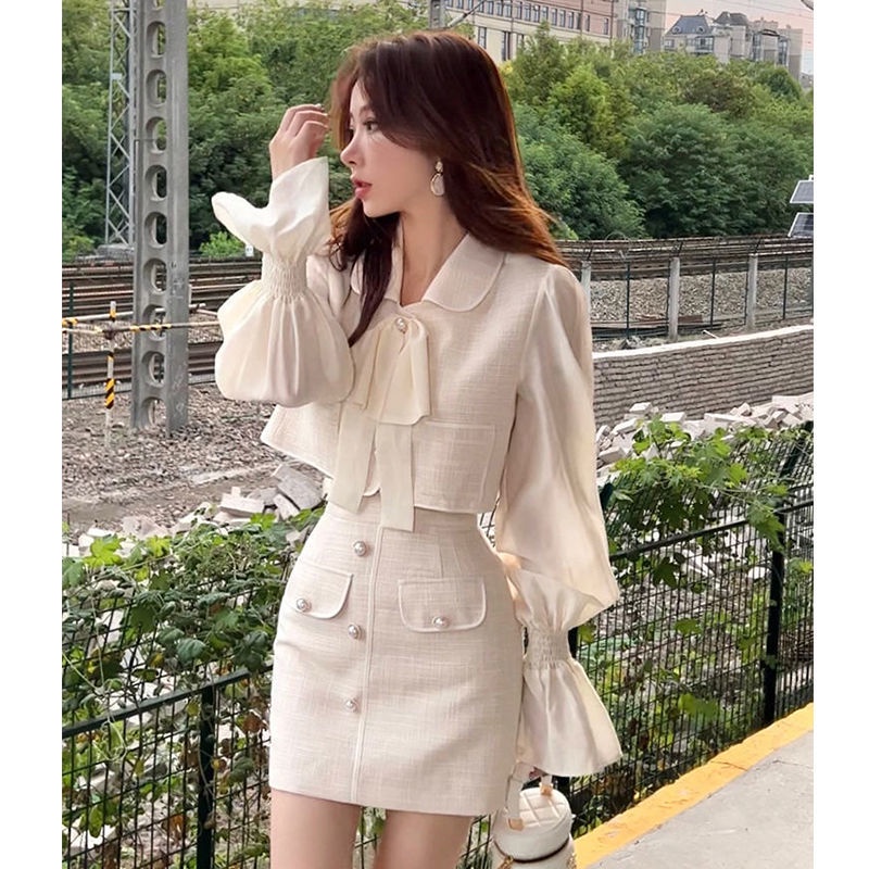 Set chân váy và áo tay dài thời trang 2022 xinh xắn cho nữ (Có bán lẻ)