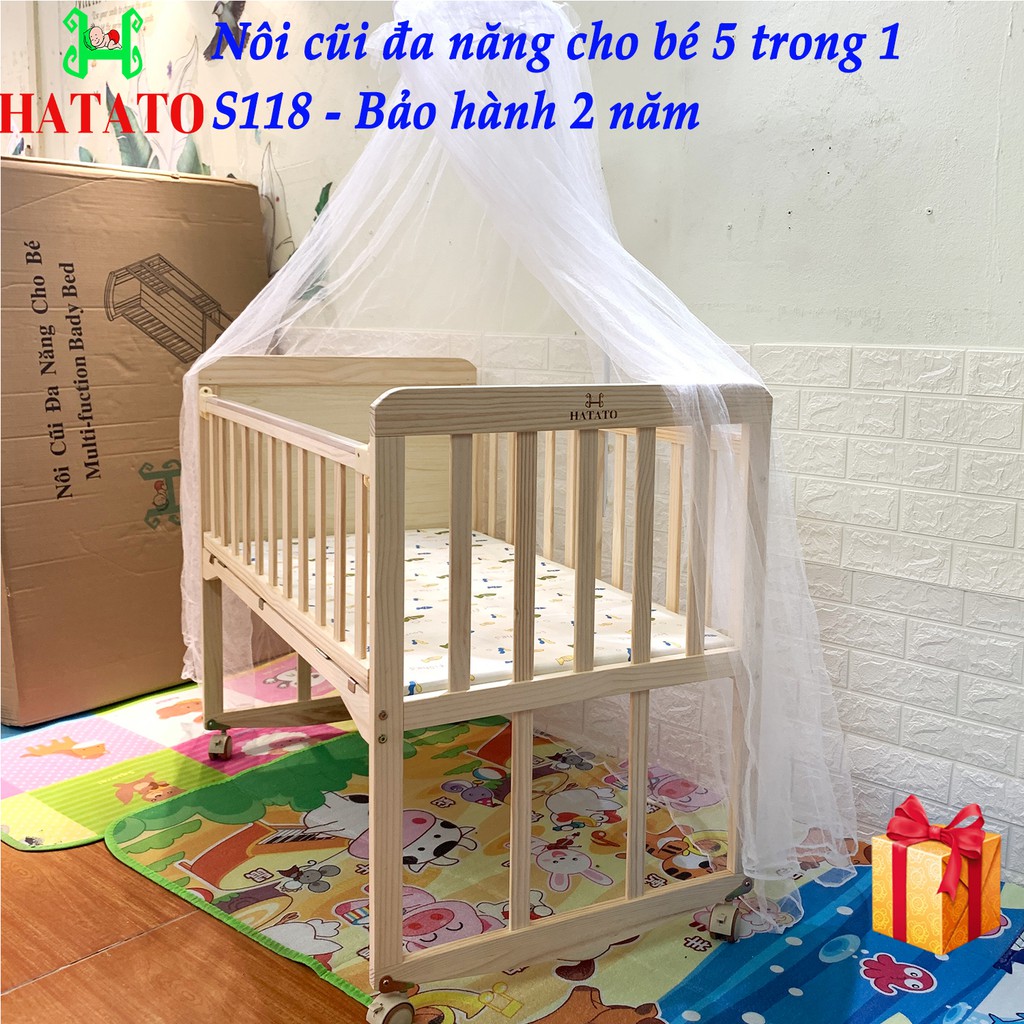 Nôi cho bé đa năng Hatato S118 - BH 2 Năm