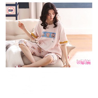 Bộ Pijama CộcTay Mã E10 (cotton Mềm Mịn)