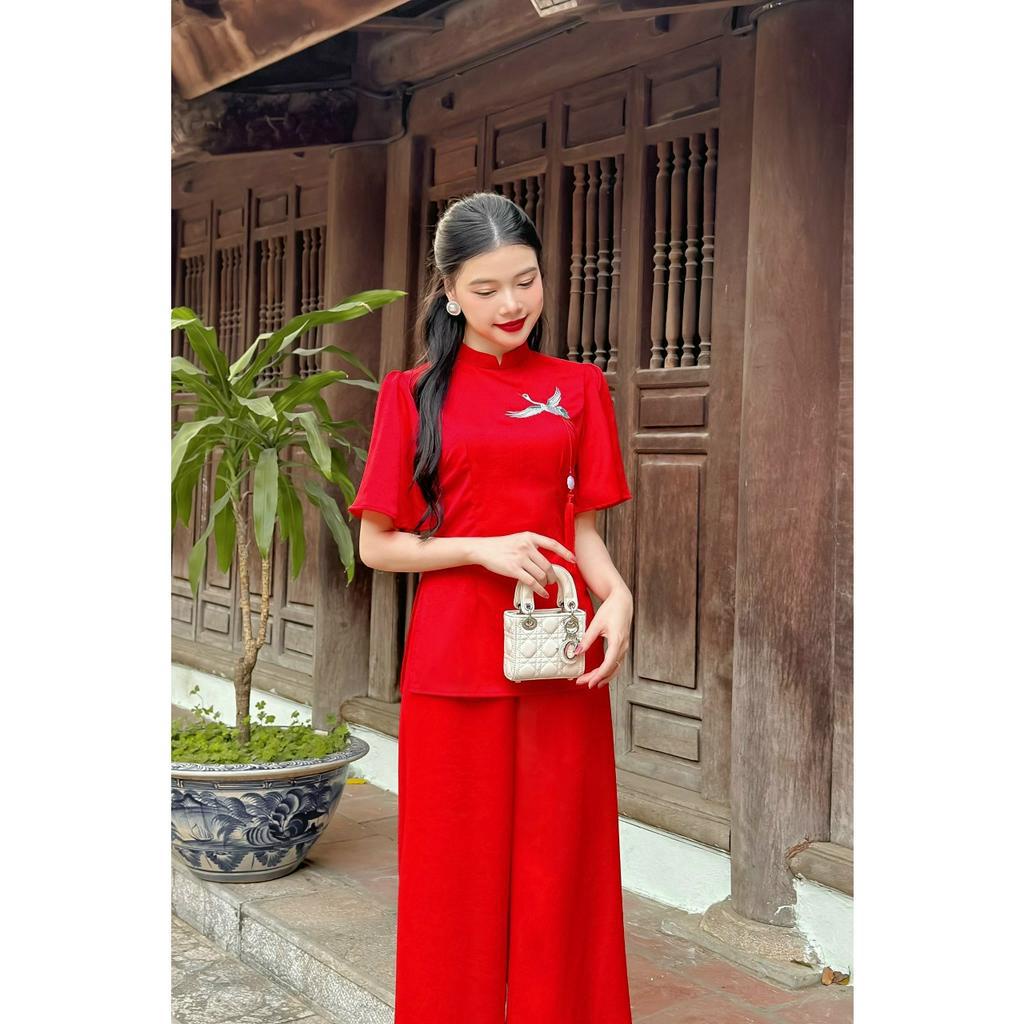 Pháp phục đi chùa, đồ bộ đi chùa nữ cao cấp chất liệu lụa mango thêu cao cấp - Pháp phục Viên Minh - VM07