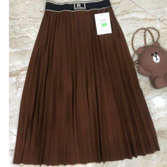 [ Mã WASTRUN4 giảm 10% tối đa 30K đơn 99K] Chân Váy Xếp Ly Dáng Dài Cạp Chữ