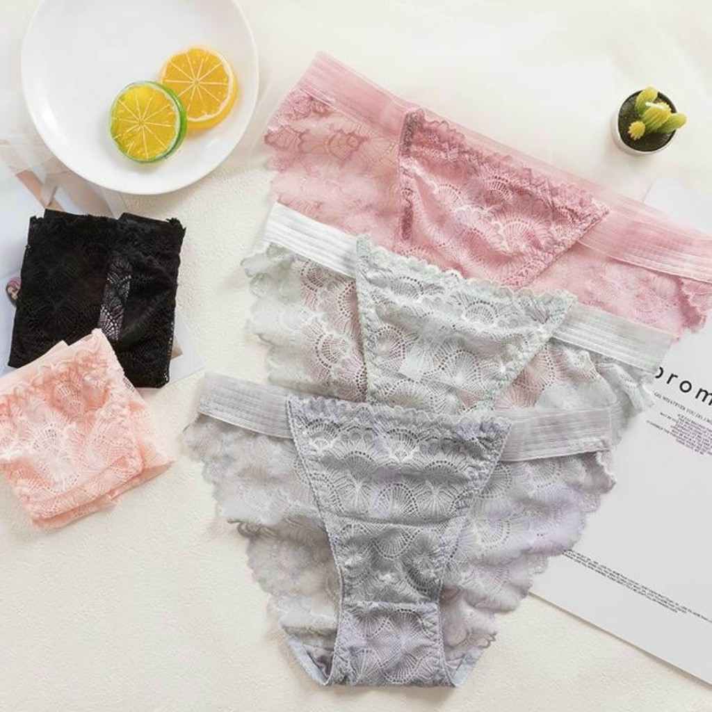 Quần Chip Ren Siêu Xinh, Chất Ren Đẹp, Cạp Chun Co Giãn, Không Viền May.