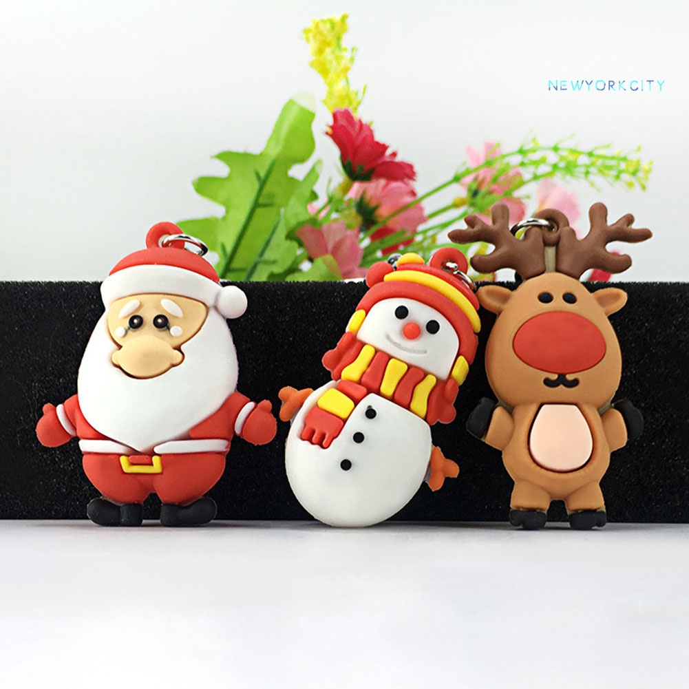 Móc Khóa Silicone PVC Hình Ông Già Noel Tuần Lộc Giáng Sinh