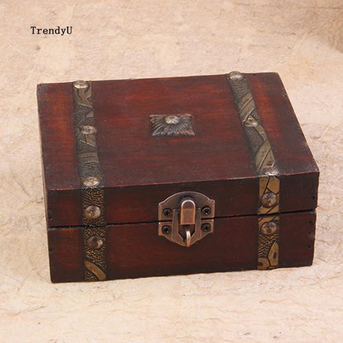 Hộp Gỗ Đựng Trang Sức Phong Cách Vintage Kèm Hộp Đựng Bằng Gỗ Tiện Dụng