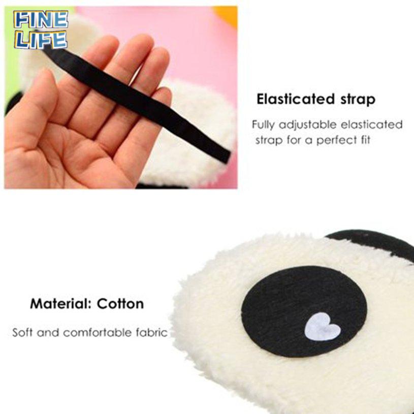 Miếng Che Mắt Ngủ Chất Liệu Cotton Mềm Hình Gấu Trúc Dễ Thương Ốp