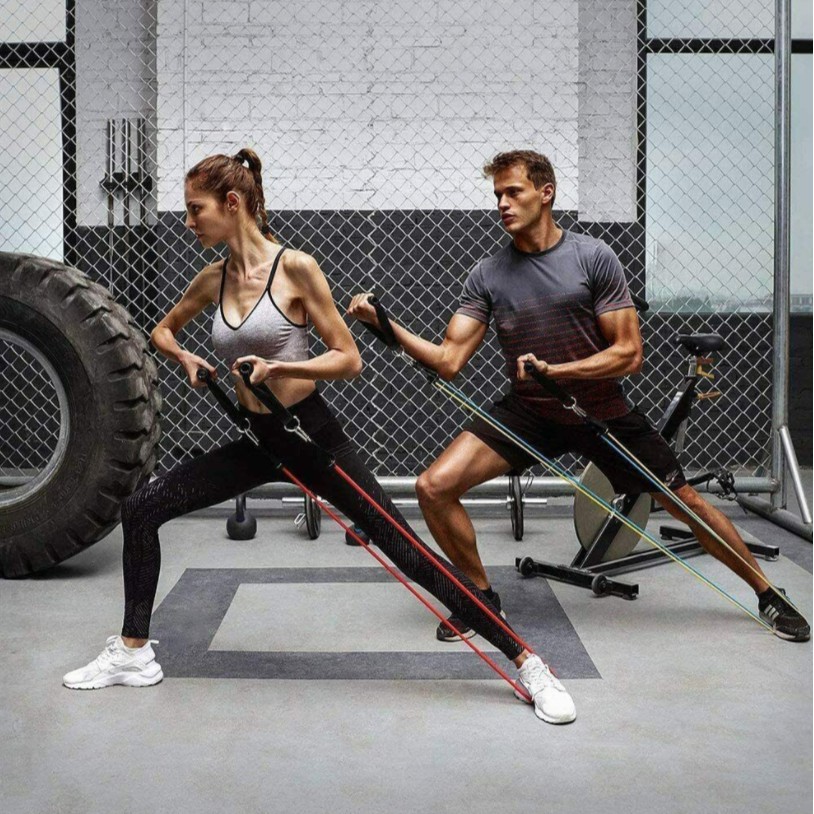 Bộ 5 dây ngũ sắc tập Full Body, 5 dây 5 lực khác nhau dụng cụ tập Gym đa năng