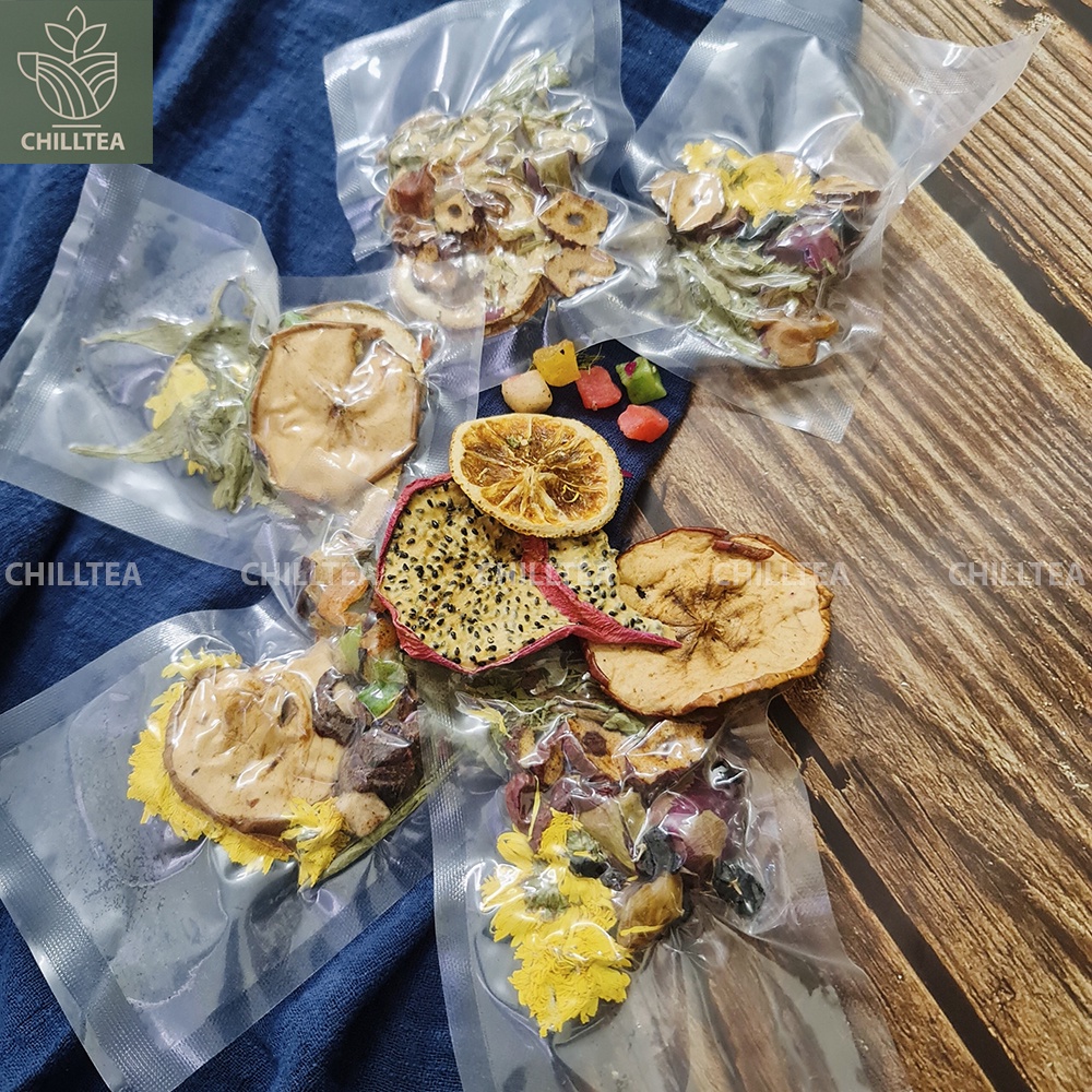 Trà Hoa Quả Sấy Khô Giảm Cân Chilltea, Trà Thảo Mộc Detox Hoa Cúc, Hoa Hồng, Cỏ Ngọt, Quả Sấy 16Gr