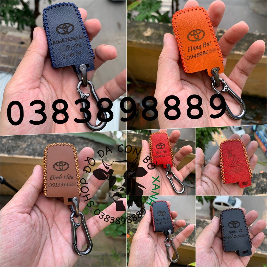 Bao da chìa khoá Toyota Altis 2019, Highlander, Camry 2014 handmade da thật 008