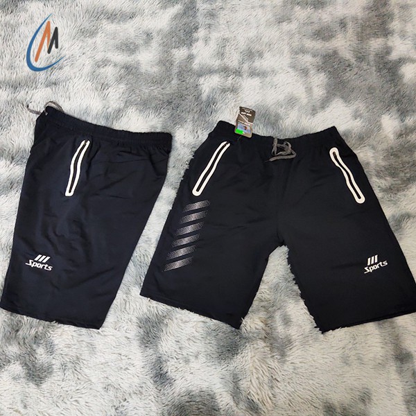 Quần short thể thao nam khóa kéo - Quần thun lạnh co giãn mát mẻ