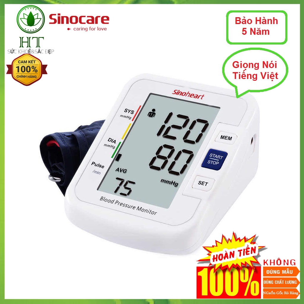 Máy Đo Huyết Áp Sinocare BH801 Chính Hãng Sinocare
