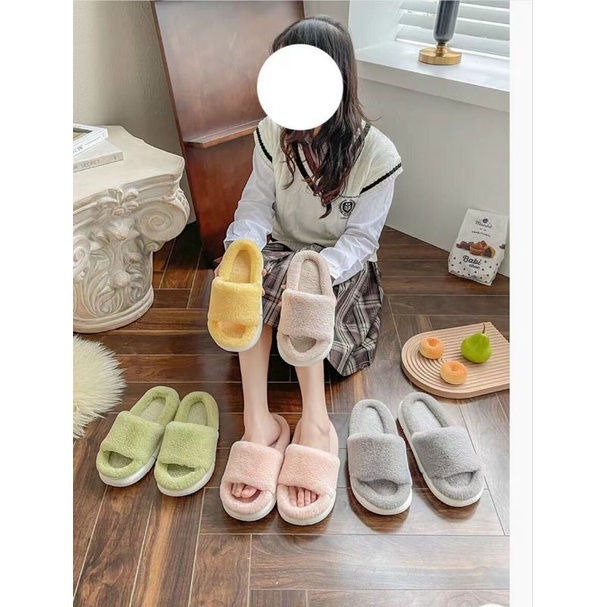 Dép lông đế bánh mì hàng siêu xinh