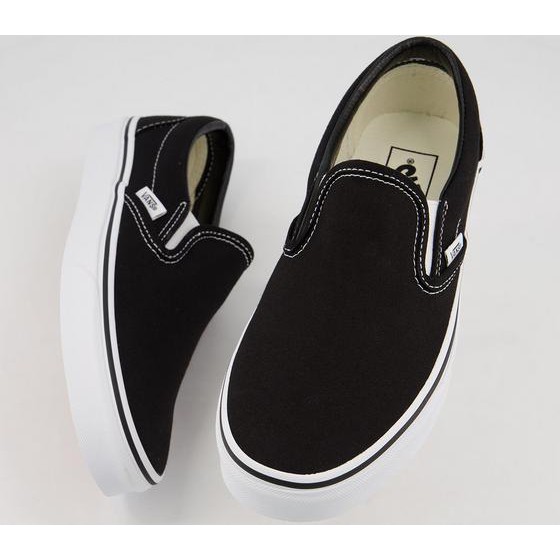 Giày Vans Chính Hãng Slip On Classic Black White (Top Best Seller)