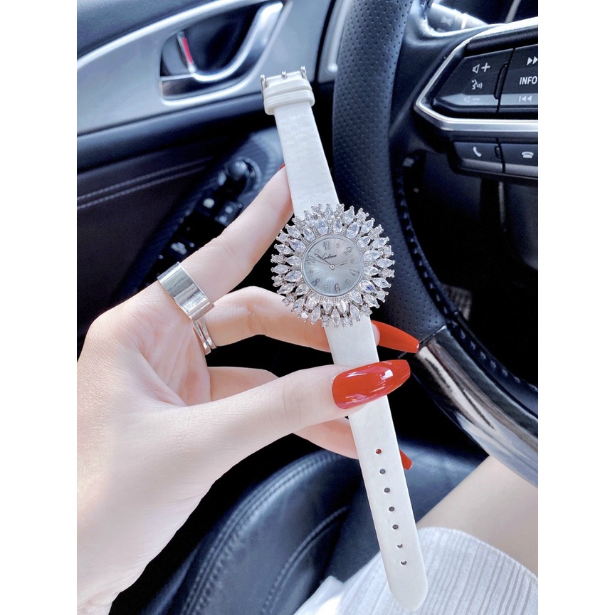 Đồng hồ nữ dây da, đồng hồ đeo tay nữ GULENA chính hãng cao cấp, đính đá cao cấp chuẩn kim cương nhân tạo siêu sang