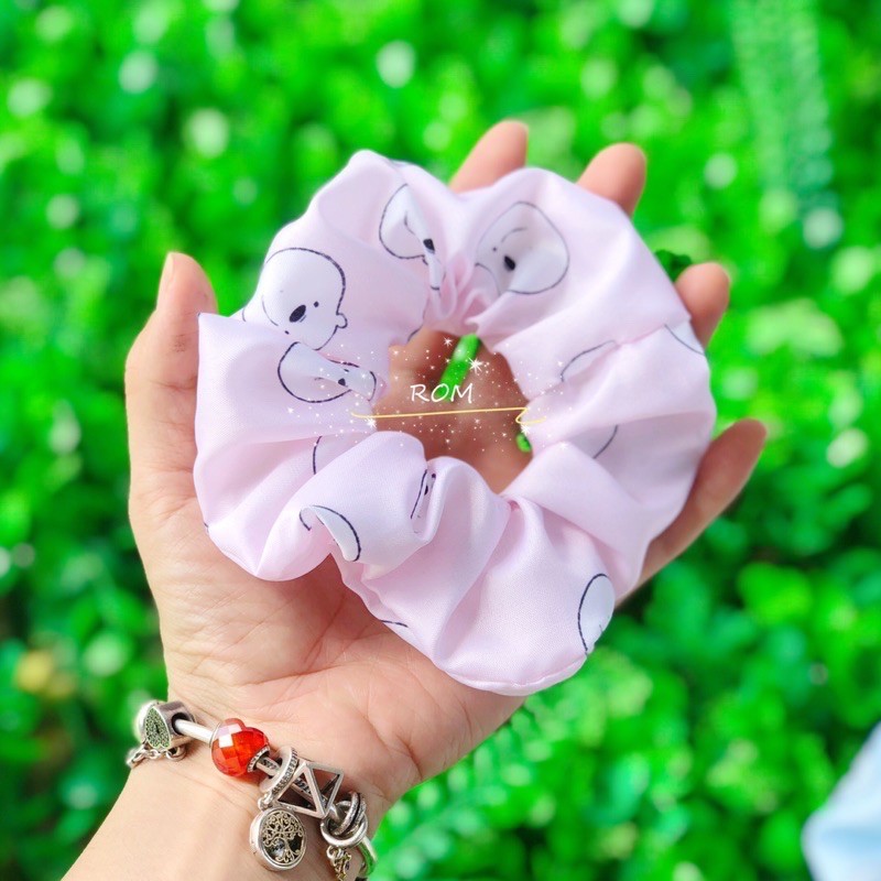 Cột tóc scrunchies gấu dễ thương tông màu pastel