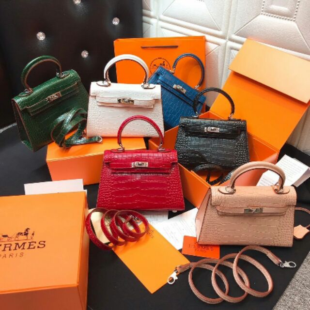 Túi xách HM kelly da cá sấu