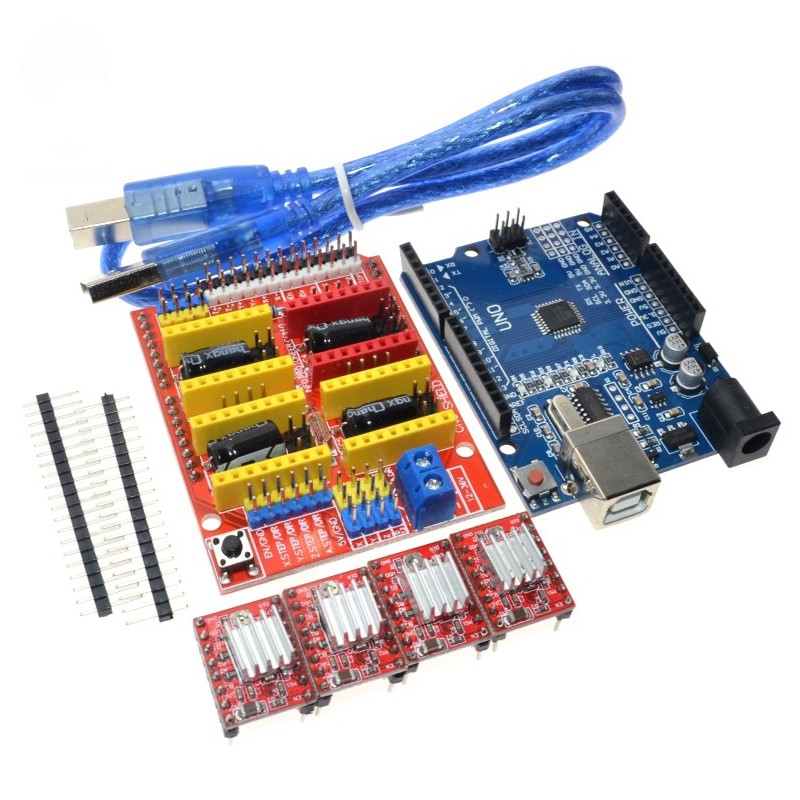 Bộ tấm chắn CNC V3 máy in 3D + 4 bảng mạch mở rộng trình điều khiển A4988 cho Arduino + UNO R3 với cáp USB