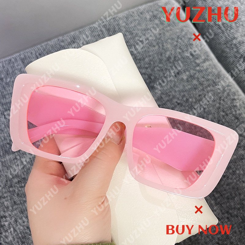 (YUZHU) Kính Mát Gọng Vuông Oversized Chống Nắng Phong Cách Vintage