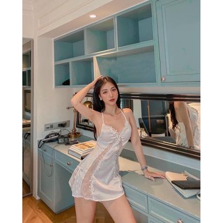 569 Váy Ngủ Lụa Cao Cấp 2 Dây Chéo Lưng J569