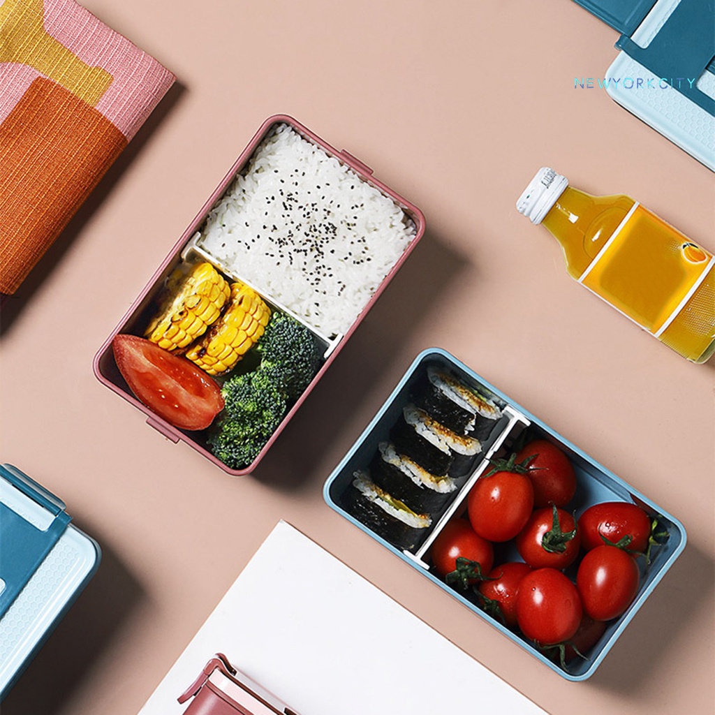 Hộp Đựng Cơm Trưa Hai Tầng Có Thể Hâm Nóng Trong Lò Vi Sóng Tiện Dụng Cho Nam Nữ