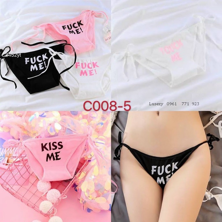Quần lót nữ buộc dây suờn dễ thương nhiều màu hồng, đen, trắng, đỏ, vàng 100 cotton dùng mặc bikini 2 mảnh đẹp lusexy