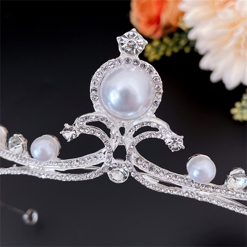 Vương Miện Công Chúa Đính Ngọc Trai Nhân Tạo Dành Cho Cô Dâu