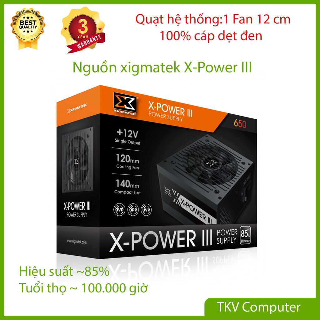 Nguồn XIGMATEK X-POWER III  - Chính hãng Mai Hoàng Bảo Hành 36T