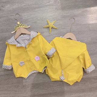 Áo gió vàng ngôi sao cho bé gái