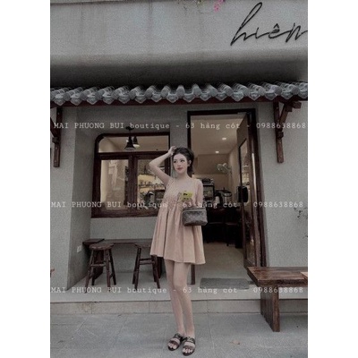 Váy cổ v nơ xếp ly dáng xoè ngắn sexy