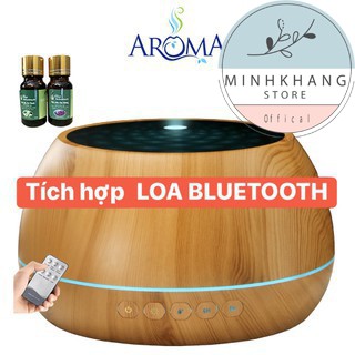 Máy Xông Tinh Dầu Phun Sương Siêu Âm Bình Hoa | Trụ 1000ml Tích Hợp Loa Bluetooth | Remote