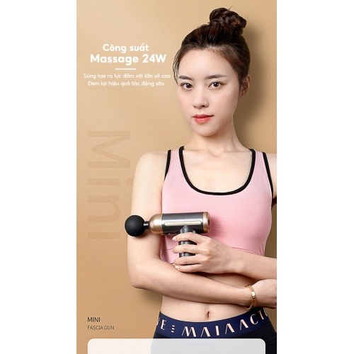 Súng massage cầm tay Mini Ming Zhen MZ-138L - 4 đầu, 6 tốc độ