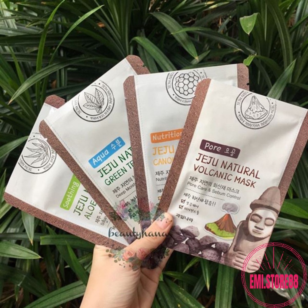 Mặt nạ đắp mặt thảo dược Welcos Jeju Natural Mask mix đủ vị 8 miếng