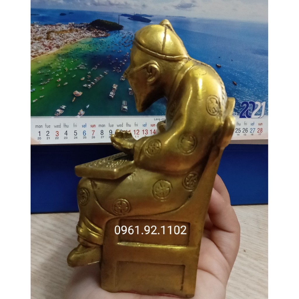 Tượng Ông Quản Gia Phong Thuỷ Bằng  đồng nguyên khối cao 12cm nặng 550g