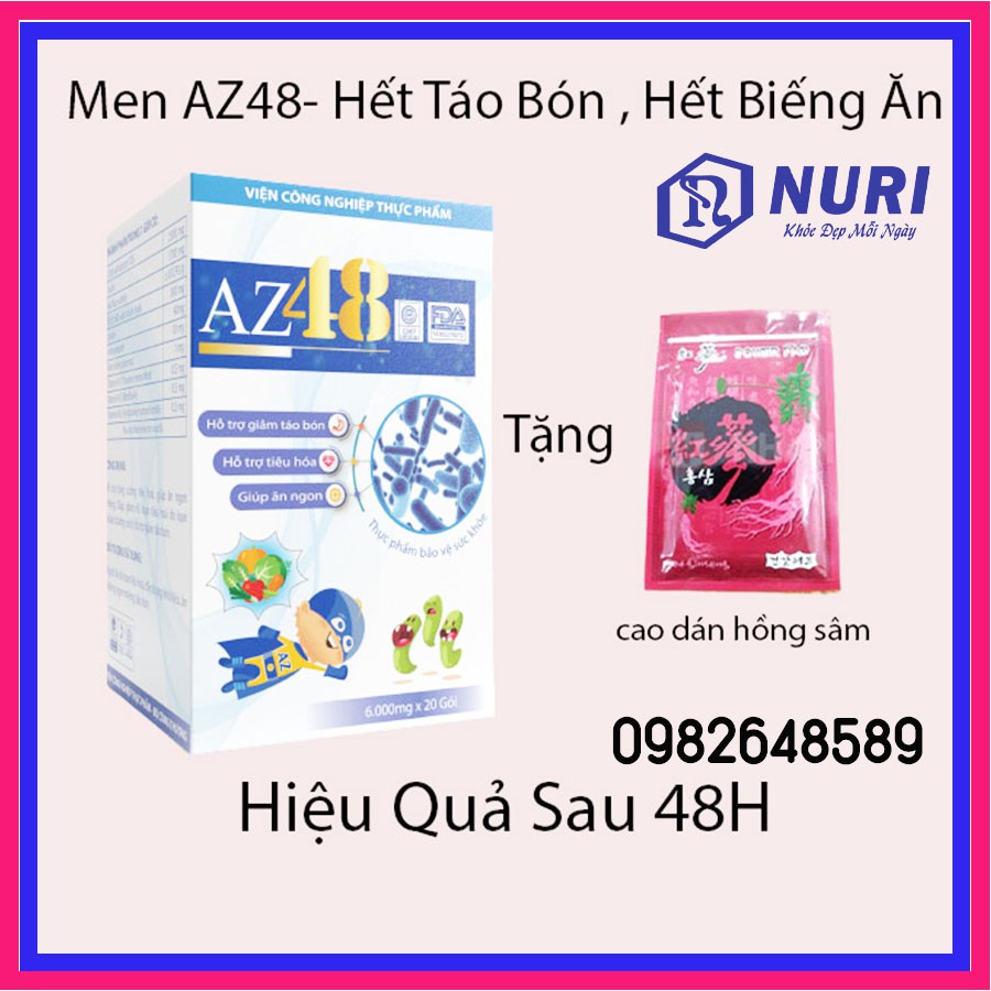 [Freeship,Hết Táo Bón Hết Biếng Ăn] Men Tiêu Hóa AZ48 ,Men Cho Mẹ Bầu Trẻ Nhỏ,Giảm Táo Bón ,Biếng ăn, Ăn Ngủ Ngon