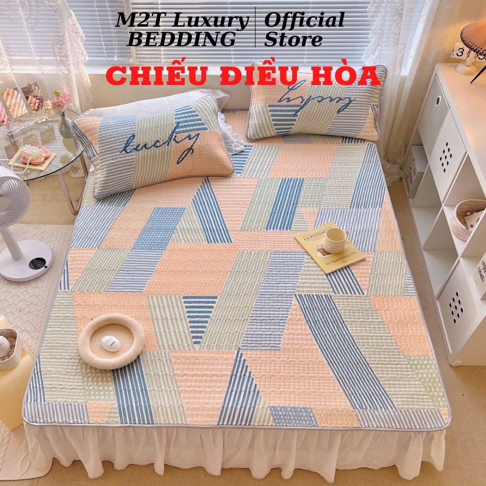 Chiếu điều hòa cao su non 6D M2T BEDDING Luxury Dream vải lụa Tencel mềm mát -Latex6D Mẫu 11