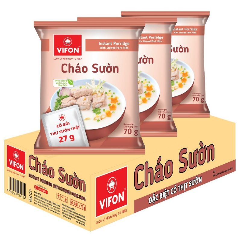 Cháo Sườn Vifon , Thùng 50 gói.