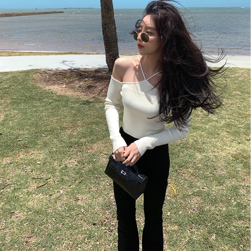 Áo Dệt Kim Trễ Vai Thiết Kế Quyến Rũ Thời Trang