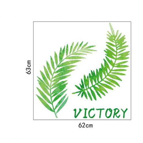 Decal trang trí tường - Lá Cỏ Bắc Âu xanh VICTORY